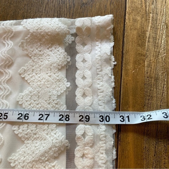 Trina Turk Hoku Embroidery Stripe Lace Off Shoulder Dress Mini Small Ivory - Picture 11 of 11